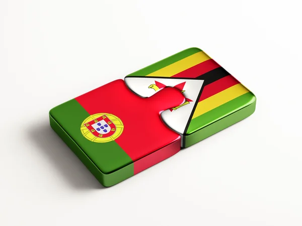 Portugal Zimbabwe  Puzzle Concept — Stock Photo, Image