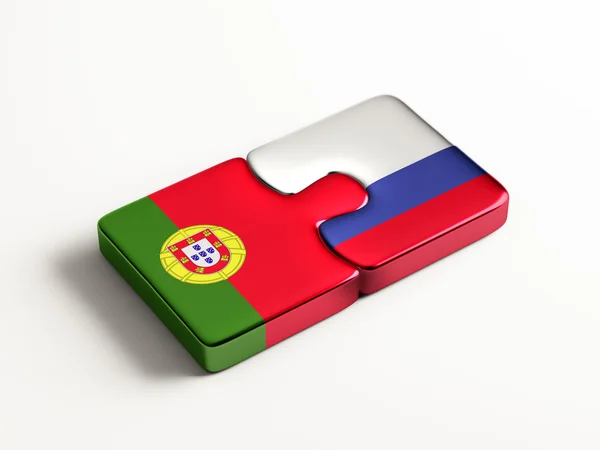 Rusia Portugal Puzzle Concepto —  Fotos de Stock