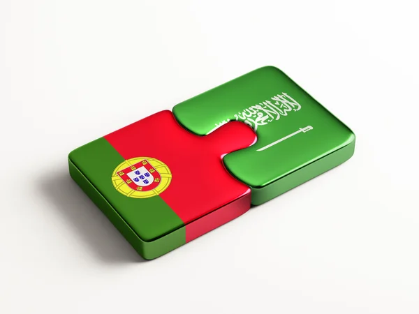 Arabie Saoudite Portugal Puzzle Concept — Photo