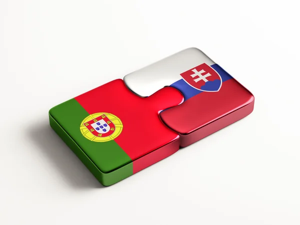 Slovaquie Portugal Puzzle Concept — Photo