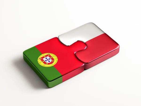 Polonia Portugal Puzzle Concepto —  Fotos de Stock