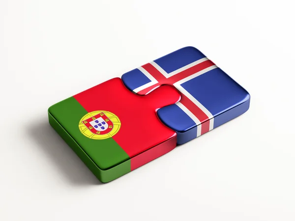 Islandia Portugal Puzzle Concepto —  Fotos de Stock