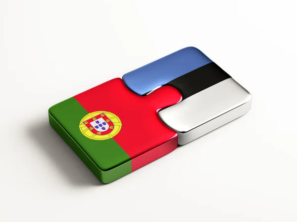 Estonia Portugal Puzzle Concepto —  Fotos de Stock