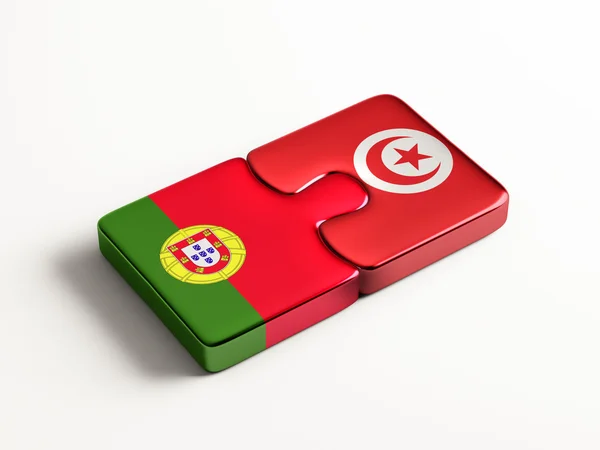 Tunisie Portugal Puzzle Concept — Photo