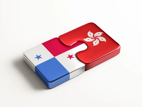 Conceito de Puzzle Panamá Hong Kong — Fotografia de Stock