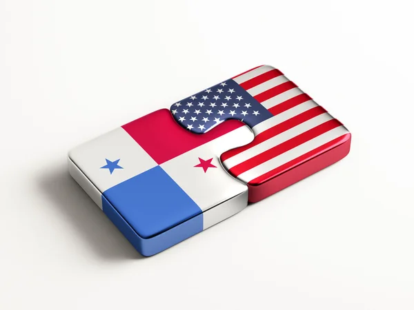 Panamá Estados Unidos Puzzle Concept — Fotografia de Stock