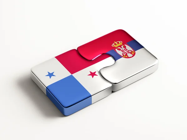Concetto di Puzzle di Serbia Panama — Foto Stock