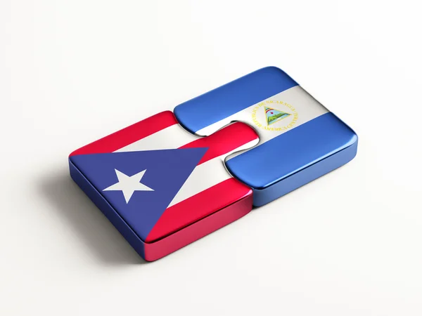 Porto Rico Nicarágua Puzzle Concept — Fotografia de Stock