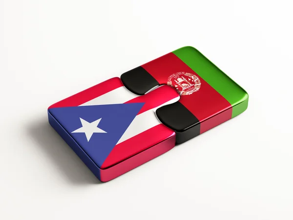 Afeganistão Porto Rico Puzzle Concept — Fotografia de Stock