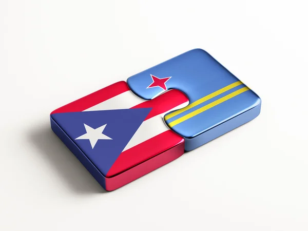 Concetto di puzzle di Puerto Rico Aruba — Foto Stock
