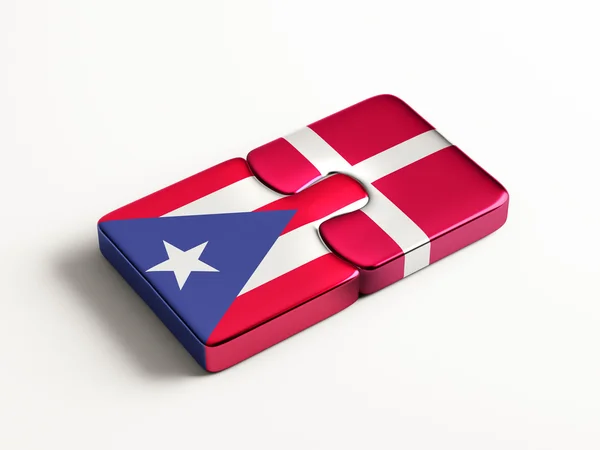 Puerto Rico Dinamarca Puzzle Concept —  Fotos de Stock