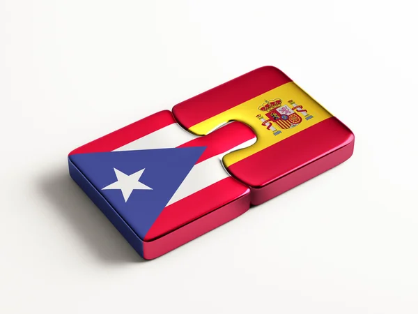 Porto Rico Espanha Puzzle Concept — Fotografia de Stock