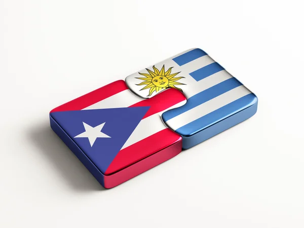 Puerto Rico Uruguay Puzzle-Konzept — Stockfoto