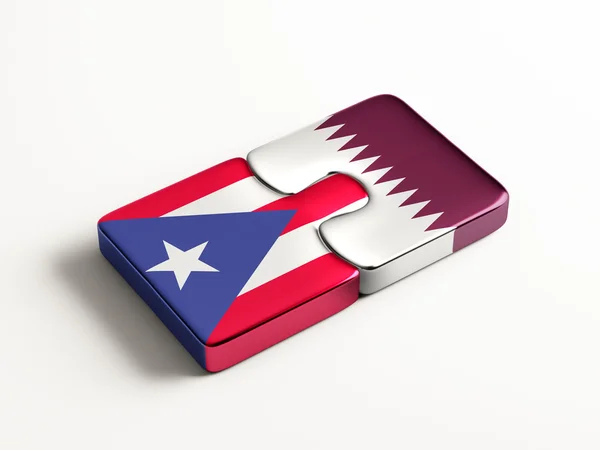 Qatar Porto Rico Puzzle Concept — Photo