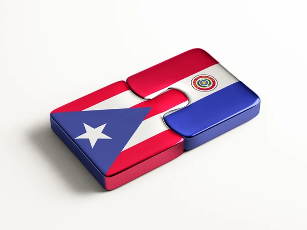 Paraguay Porto Rico Puzzle Concept — Photo