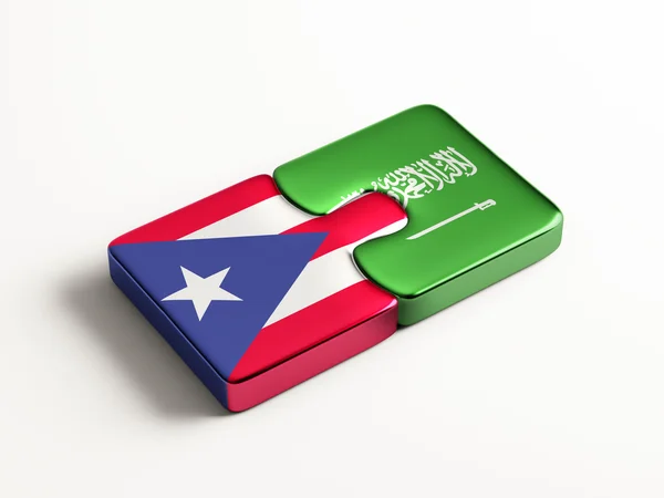 Suudi Arabistan Porto Riko bulmaca kavramı — Stok fotoğraf