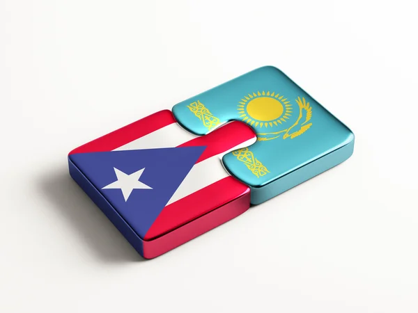 Kazajstán Puerto Rico Puzzle Concept —  Fotos de Stock