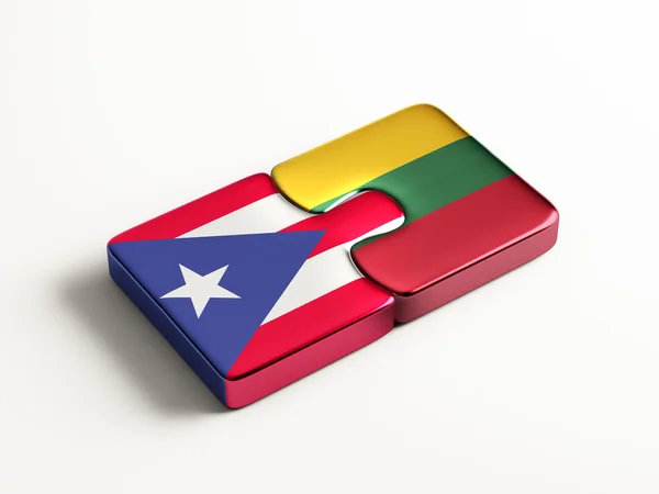 Lituania Puerto Rico Puzzle Concept —  Fotos de Stock