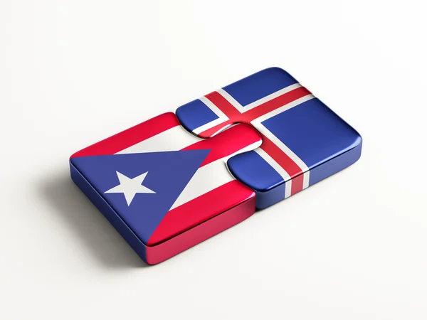 아이슬란드 푸에르토리코 퍼즐 개념 — 스톡 사진