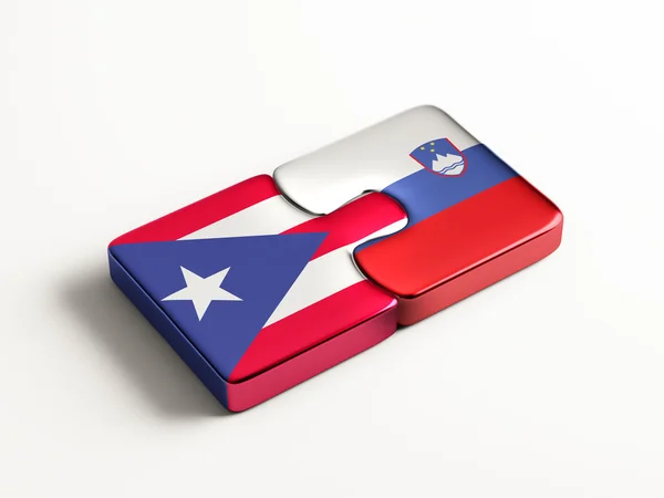 Concetto di Puzzle di Portorico Slovenia — Foto Stock