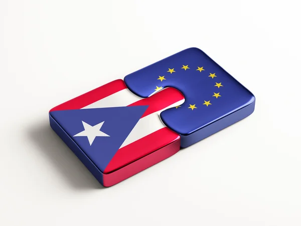 Europeiska unionen Puerto Rico pussel koncept — Stockfoto