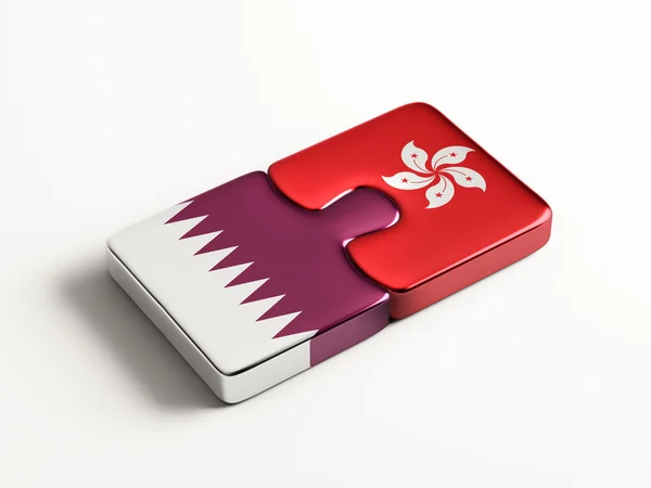 Qatar Hong Kong puzzel Concept — Stockfoto