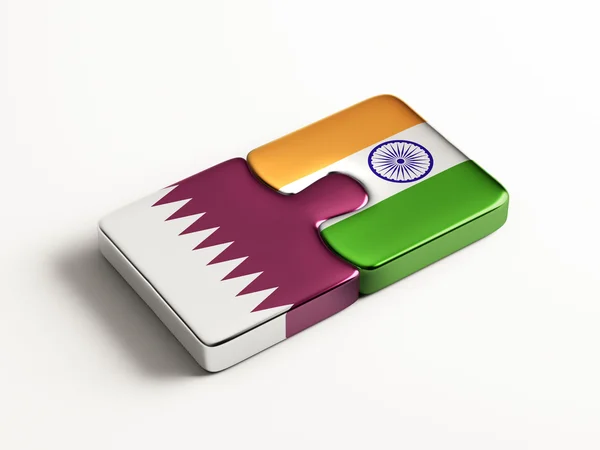 Qatar India  Puzzle Concept — Stock Photo, Image