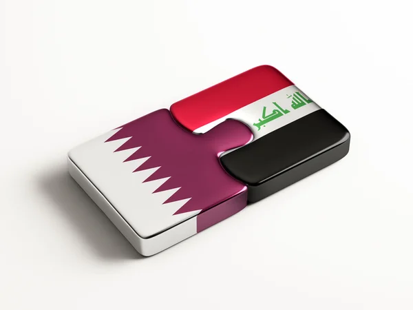 卡塔尔伊拉克拼图概念 — 图库照片