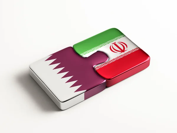 Qatar Iran  Puzzle Concept — Stock Photo, Image