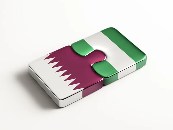 Qatar Nigeria  Puzzle Concept — Stock Photo, Image