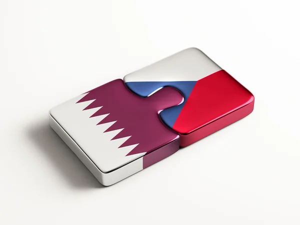 Qatar República Checa Puzzle Concepto —  Fotos de Stock