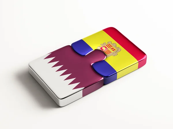 Conceito de quebra-cabeça do Qatar Andorra — Fotografia de Stock