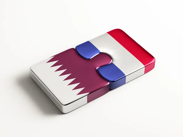卡塔尔法国拼图概念 — 图库照片