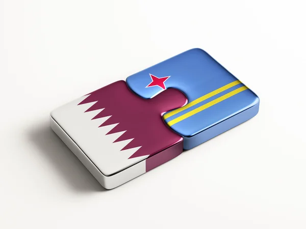 Qatar Aruba puzzel Concept — Stockfoto