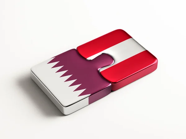 卡塔尔奥地利拼图概念 — 图库照片