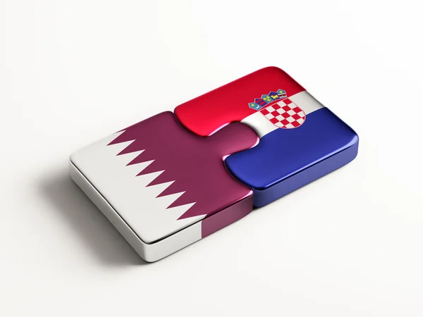 Qatar Croatia Puzzle Concept — Stock Photo, Image