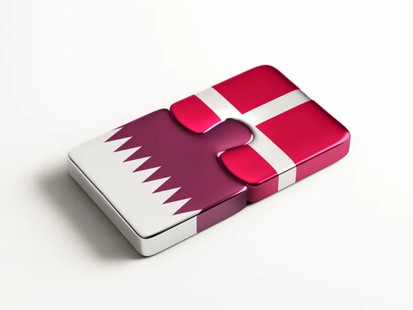 Qatar Denemarken puzzel Concept — Stockfoto
