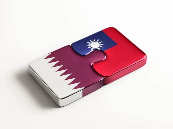 Qatar Taiwan  Puzzle Concept — Stock Photo, Image