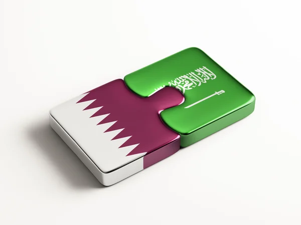 沙特阿拉伯卡塔尔拼图概念 — 图库照片