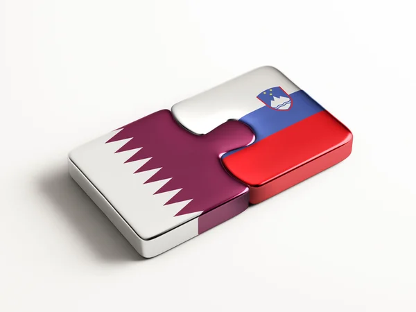 Slovenien Qatar pussel koncept — Stockfoto