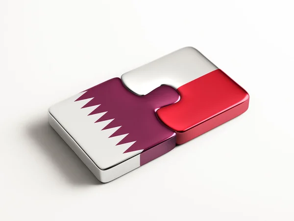 Poland Qatar  Puzzle Concept — Stock Photo, Image