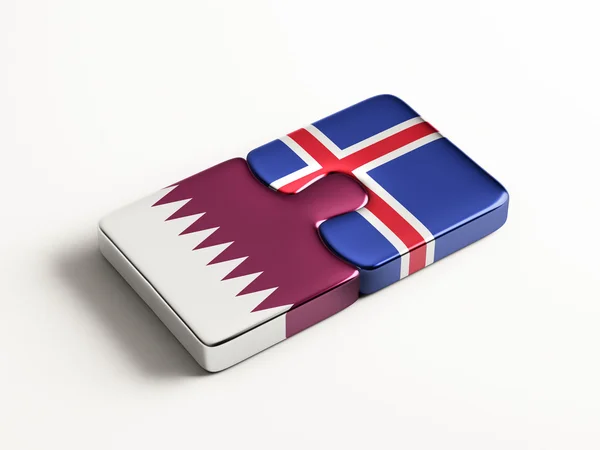 IJsland Qatar puzzel Concept — Stockfoto