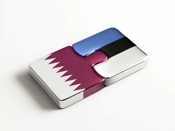 Estonia Qatar  Puzzle Concept — Stock Photo, Image