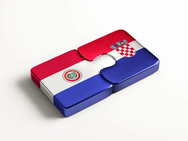 Paraguay Croazia Puzzle Concept — Foto Stock