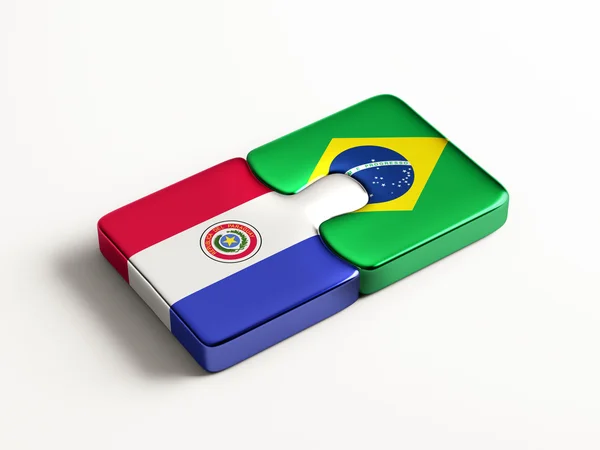 Paraguay Brasil Puzzle Concepto — Foto de Stock