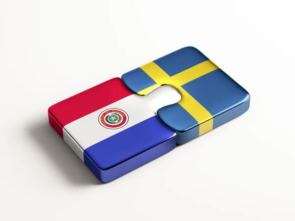 Paraguay Sverige pussel koncept — Stockfoto
