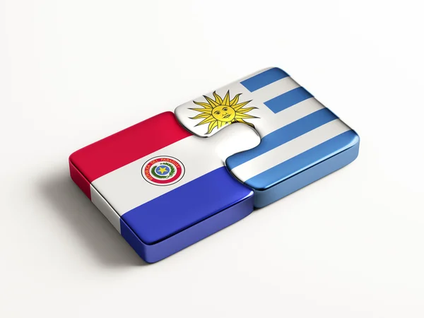 Paraguay Uruguay Puzzle-Konzept — Stockfoto