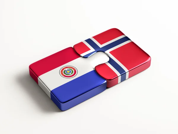 Paraguay Noruega Puzzle Concepto —  Fotos de Stock