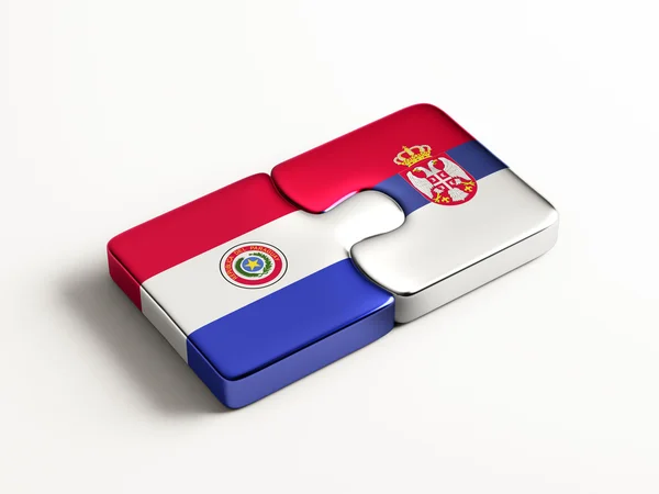 Serbia Paraguay Puzzle Concepto —  Fotos de Stock
