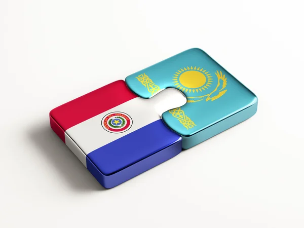 カザフスタン パラグアイ パズル コンセプト — ストック写真